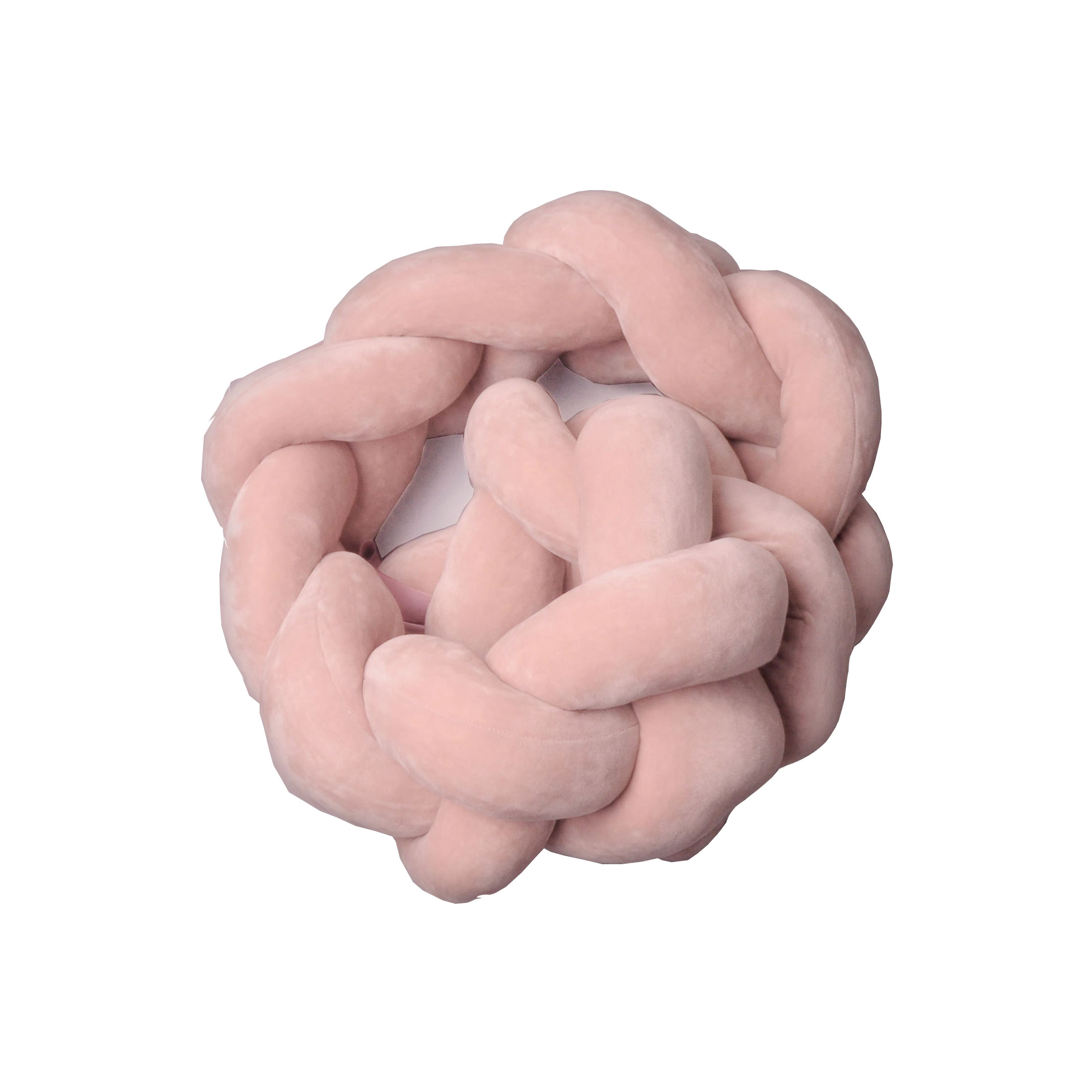 Warkocz, ochraniacz do łóżeczka- pudrowy róż - obrazek 4