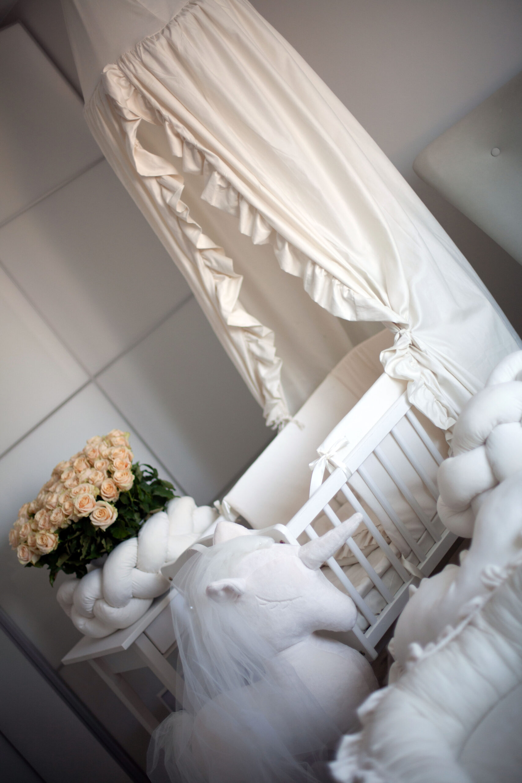 Baldachim do łóżeczka, ecru - obrazek 2