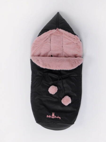 Śpiworek zimowy do wózka dziecięcego– czarny futerko Pinki Pinki