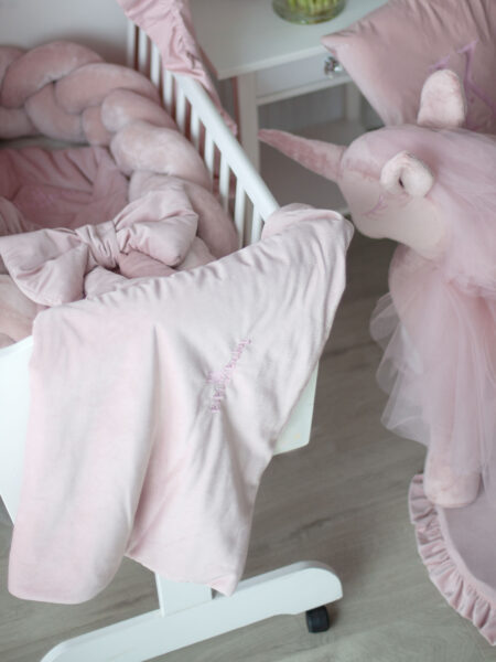 Kocyk niemowlęcy, dziecięcy pudrowy róż