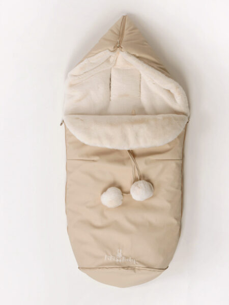 Footmuff/Sleeping Bag For Stroller – Beige And Short  Fur- "SNOWY"