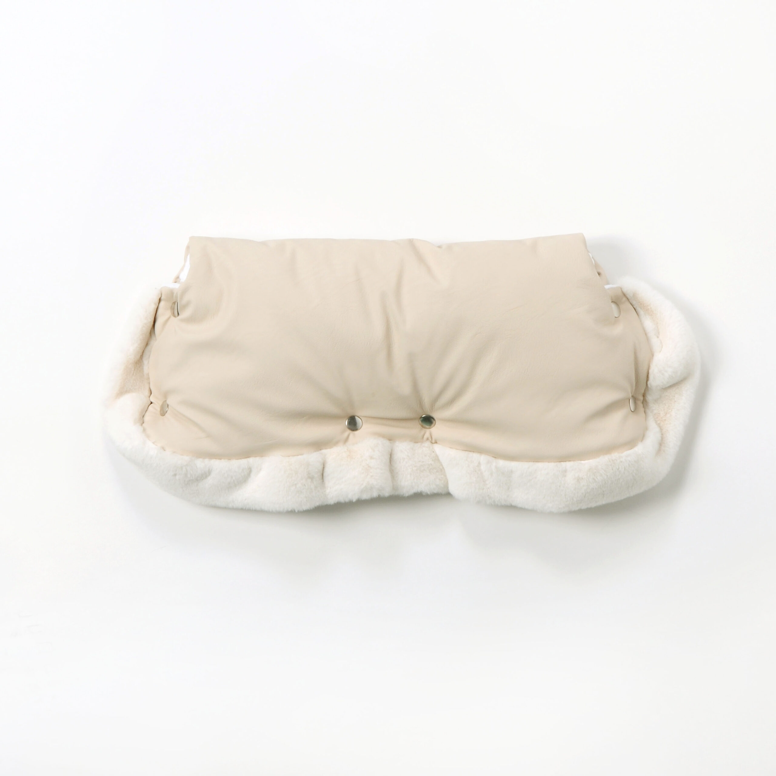 Winter Set For Stroller, Muff And Fur Collar For The Canopy – Beige And LIGHT BEIGE Fur - Image 6