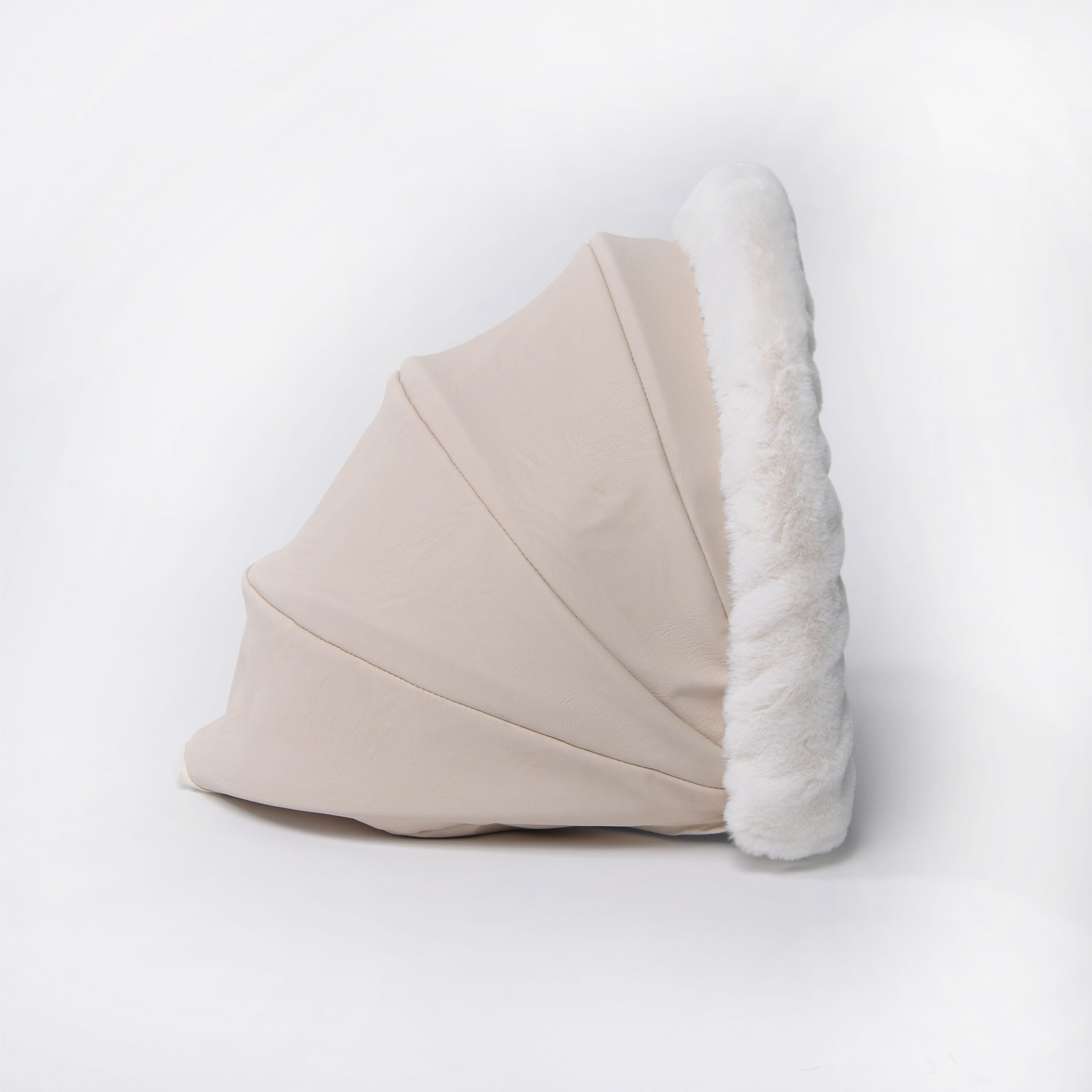 Winter Set For Stroller, Muff And Fur Collar For The Canopy – Beige And LIGHT BEIGE Fur - Image 7