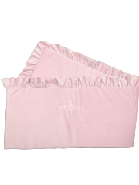 Ochraniacz do łóżeczka - opcja z falbanką lub bez falbanki - pudrowy róż