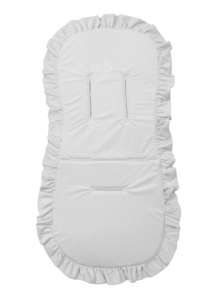 Wkładka do wózka z falbanką szary