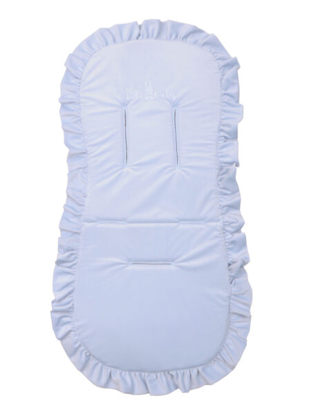 Wkładka do wózka z falbanką niebieska baby blue