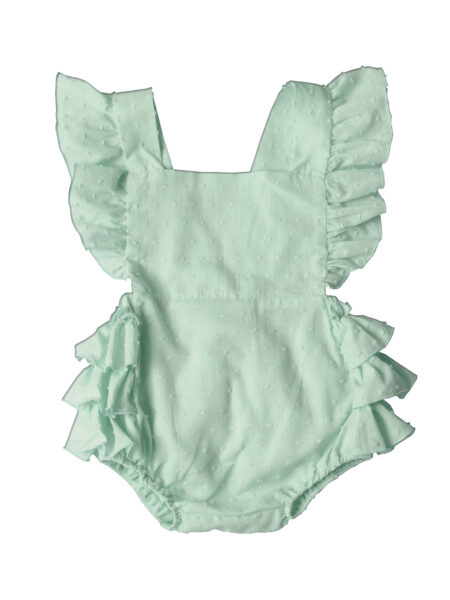Rampers z falbankami - miętowy