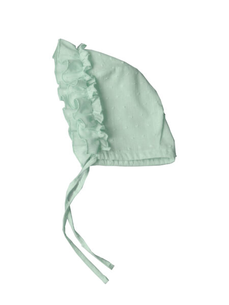 Czapeczka bawełniana z falbanką miętowy