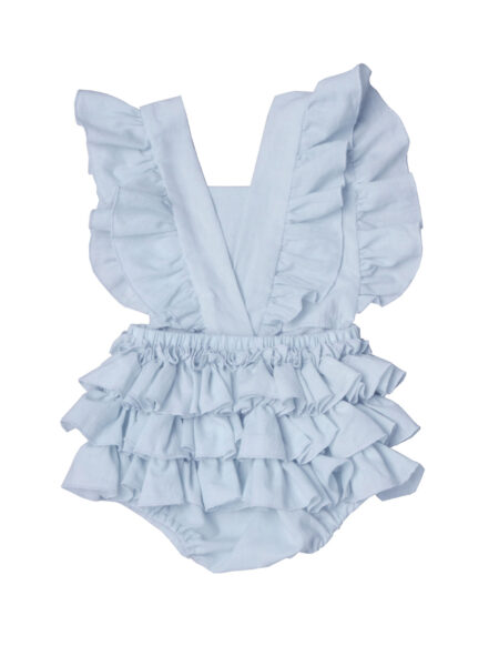 Rampers z falbankami -niebieski