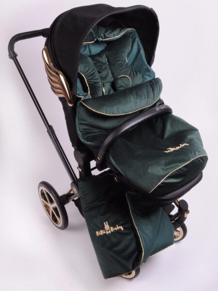 Royal Velvet Emerald by Bibibaby - butelkowa zieleń- złoty - zestaw wiosenno-letni - 5 elementów