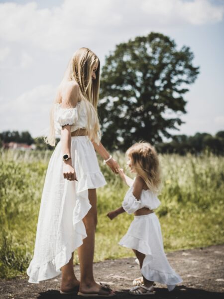Tulim- skirt + top set - mother and daughter - muslin ""matchymatchy"