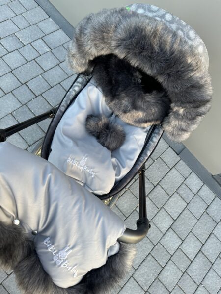 Futrzany kołnierz - futerko BOMBA DELUXE DARK GRAY